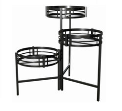 Panacea Products, Mission, Black, 3-tier Folding Plant Stand #81635