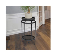 Panacea, 20 in. New Age Double Plant Stand, Black, Model # 82210