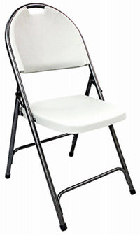 White, Folding Chair With Durable Powder Coated Steel Frame, CH1742