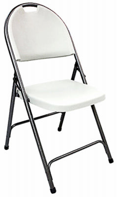 White, Folding Chair With Durable Powder Coated Steel Frame, CH1742