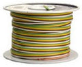 100', 16 Gauge, 4 Conductor Trailer Light Hook Up Wire, White, Brown, Yellow, Green, 51564-03-18