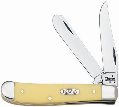 Case 3-1/2", Mini Trapper Knife, Yellow Handle, 00029