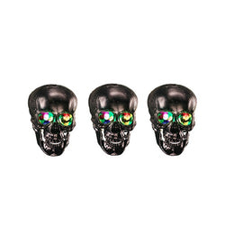 10 Count, Black Finish Skulls With Barbed Wire, LED Lights, H2FFV917