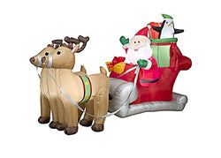 5' Santa in Sleigh with Gifts Pulled by 2 Reindeer, 36855