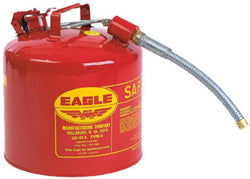 Eagle 5 Gallon Type ll Galvanized Steel Safety Can With 1" OD Flexible Metal Pour Spout U2-51-S