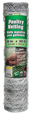 36" x 50', 2" Mesh, Galvanized Poultry Net Chicken Wire 20 Gauge, Midwest 308475B