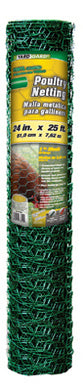 24" x 25', Green, 1" PVC Coated, Poultry Netting Chicken Wire, 20 Gauge Midwest 308452B