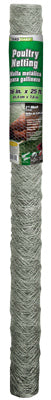 36" x 25', 2" Mesh, Galvanized Poultry Netting Chicken Wire 20 Gauge by Midwest 308465B