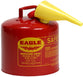 Eagle 5 Gallon Type l Steel Safety Gasoline Can With F-15 Funnel UI-50-FS