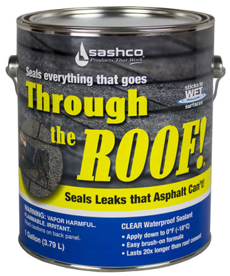 Sashco, 2 Gallons, Through The Roof, Brushable Clear Elastomeric Roof Sealant 14004