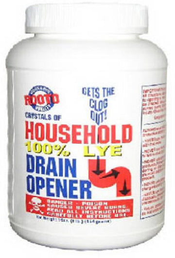 100% Lye 1 lb Container Rooto # 1030 Case of 12