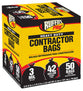 Ruffies Pro 50 Pack 42 Gallon 32" x 50" Black Heavy Duty 3 Mil Contractor Bag